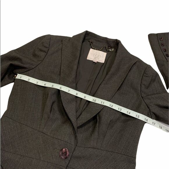 Rebecca Taylor Single Button Wool Fawn Knot Blazer - Picture 11 of 11